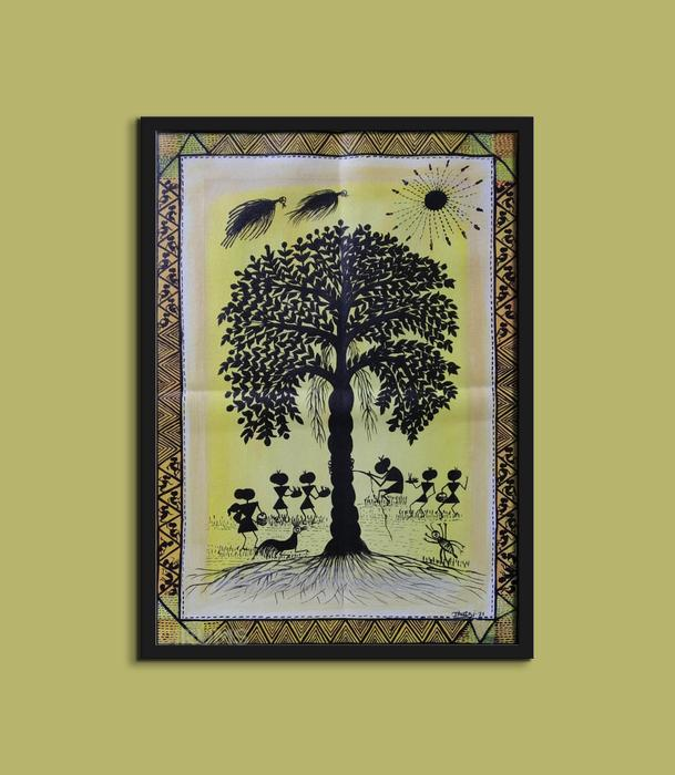Warli Tree Of Life handmade painting.